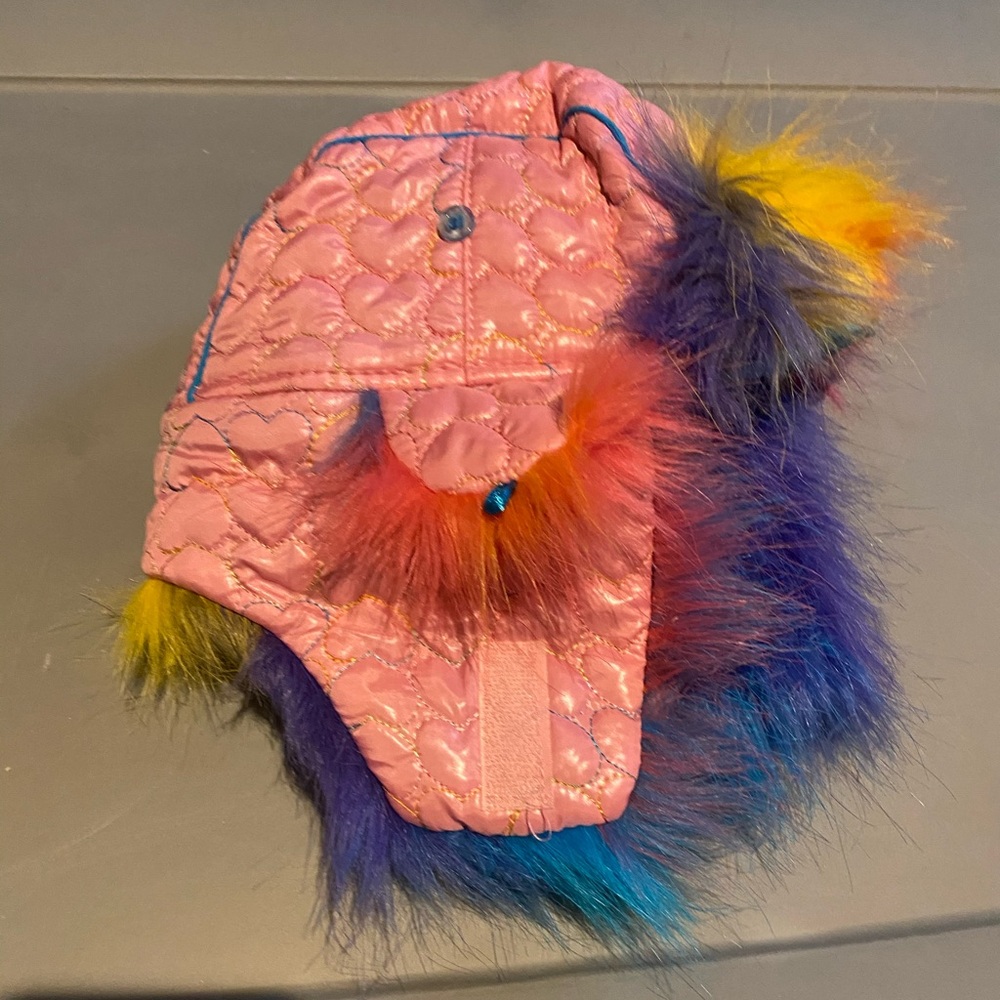 Colorful Quilted Kids winter rainbow hat